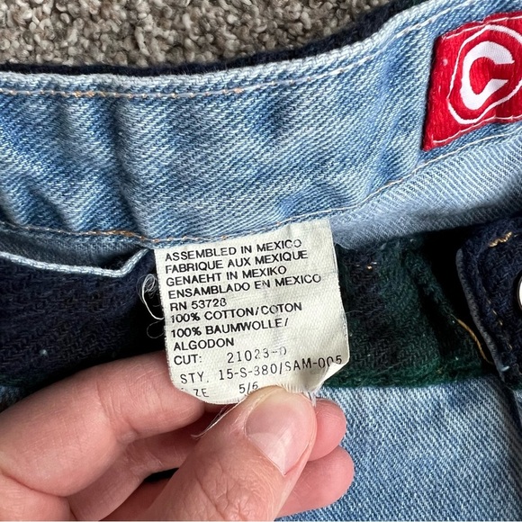 Jou Jou Vintage Light Wash Straight Leg Jean with Blue/green Plaid, Size… - Picture 5 of 10